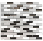 Smart Tiles Mosaik Series SM1030-4 Wall Tile, 9.1 in L Tile, 10.2 in W Tile, Straight Edge, Murano Metallik Pattern